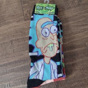Rick and Morty Socks Size 6-12. Two pairs.
